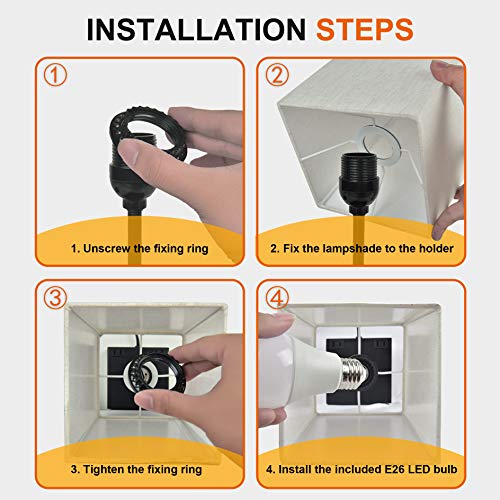 Cotanic Dimmable 3-Way Touch Control Bedside Lamp, Modern Table Lamp With Usb Charging Ports,Square Fabric Linen Lampshade,Decorative Nightstand Lamps For Bedroom,E26 Led Bulb Included #TOP6