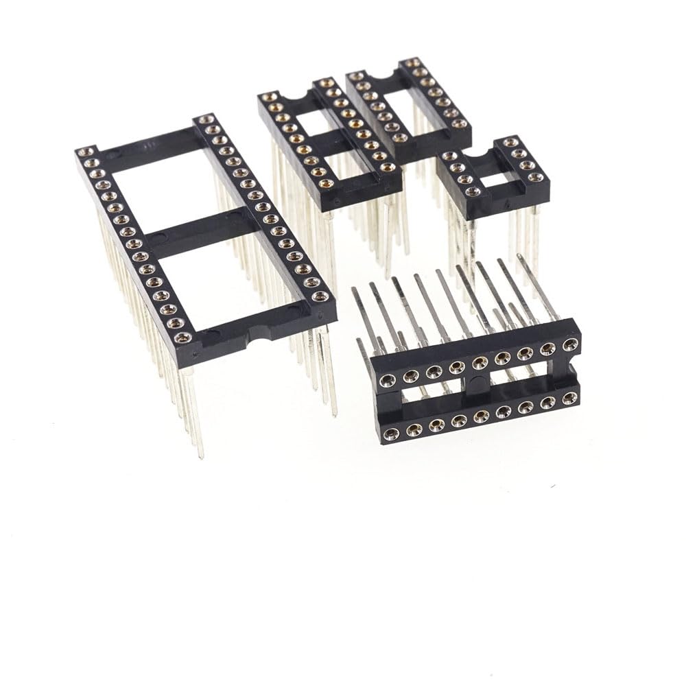 elpart 5 pcs 0.100" 2.54MM Pitch Round IC Socket 6 8 14 16 18 20 24 28 32 40 Pin Tin Plate Machined Square Terminals DIP Wire Wrap - #elPart2337465 (Color: 18 Pin)