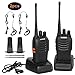 Produktbild Walkie Talkie Funkgeräte Set Lizenzfrei 16 Kanäle Funksprechgerät 3KM Reichweite 1500 mAh Sprechfunkgerät Wiederaufladbar mit Headset und Eingebauter LED-Taschenlampe(1 Paar, Schwarz)