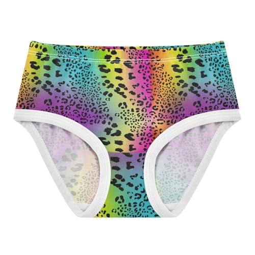 Joisal Girls Underwear Toddlers 2t Cotton Panties for Girl Funny Briefs Undies Kids Rainbow Colored Leopard Pastel