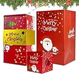 Nankoyal Caja Explosiva Navideña Para Dinero | 12 Piezas Caja Plegable Para Sobres Con,Estuche Explosivo Festivo Reutilizable para Sobres Rojos Joyería Recuerdos,Para Amigos Familia Niños y Adultos