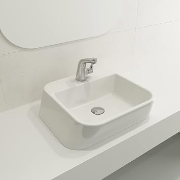 BOCCHI Firenze Vessel Fireclay 19.75 in. 1-Hole in White