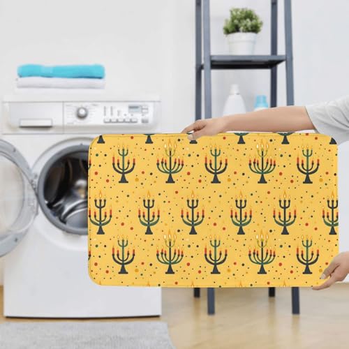 Tapis de bain lavable en forme de U à imprimé bougies - 7