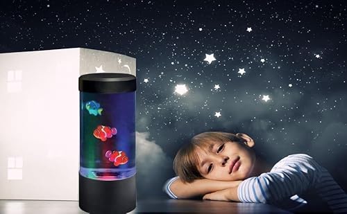 Elegantoss ELTS-NX-JF-2 Lightahead Mini Led Round Fish Lamp Color Changing Light Effects, A Sensory Synthetic Fish Aquarium Tank 9 Inches Tall Mood Lamp. thumb #4