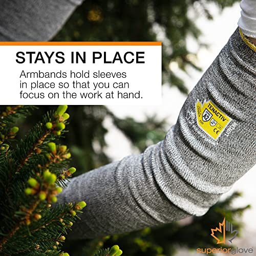 Cut Resistant Sleeves – Protective Arm Sleeves For Gardening Yardwork, Non-Slip Cooling Comfort 18” Length (1 Pair – Size Large) Ktag Without Thumbhole #TOP4