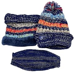 Navy Blue 3 Pcs Set (Hat & Scarf & Face Mask)