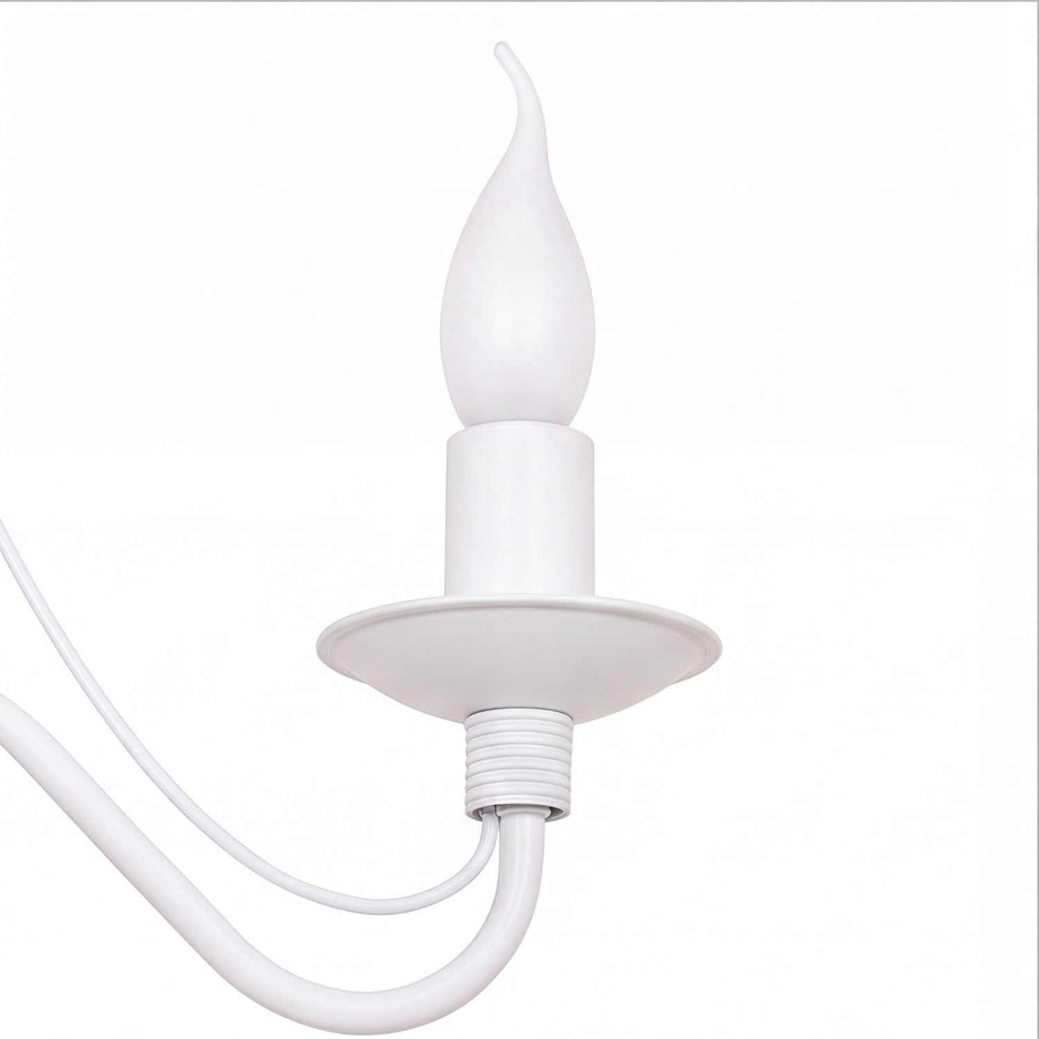 Licht-Erlebnisse Kronleuchter Metall Pendellampe Weiß 5-flammig E14 Rustikal opulent Esstisch Lampe Wohnzimmer Pendelleuchte