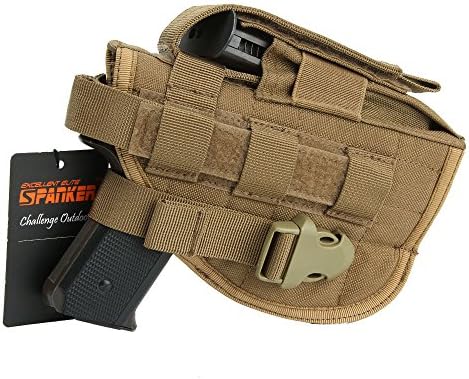 EXCELLENT ELITE SPANKER Tactical Adjustable Pistol Holster for Glock M1911 G17 G18 G19 G26 G34 XD-45acp CZ P-10C (Coyote Brown)