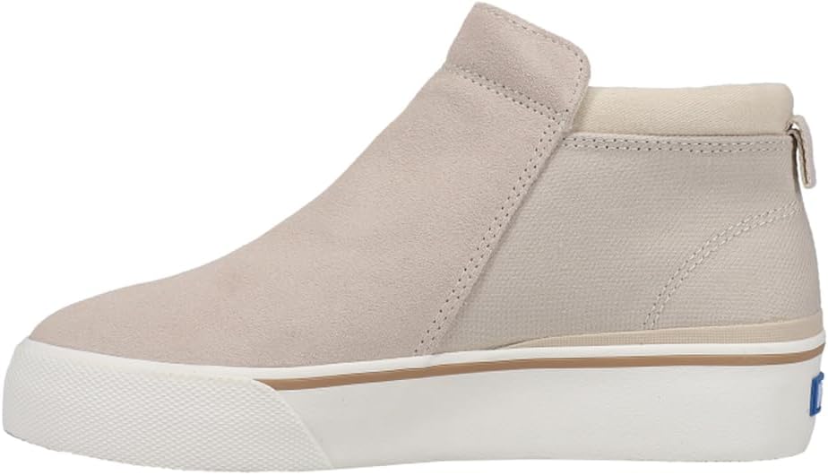 Keds Women's Core Cooper Zip Bootie Suede/Canvas Rain Boot, Latte, 8.5