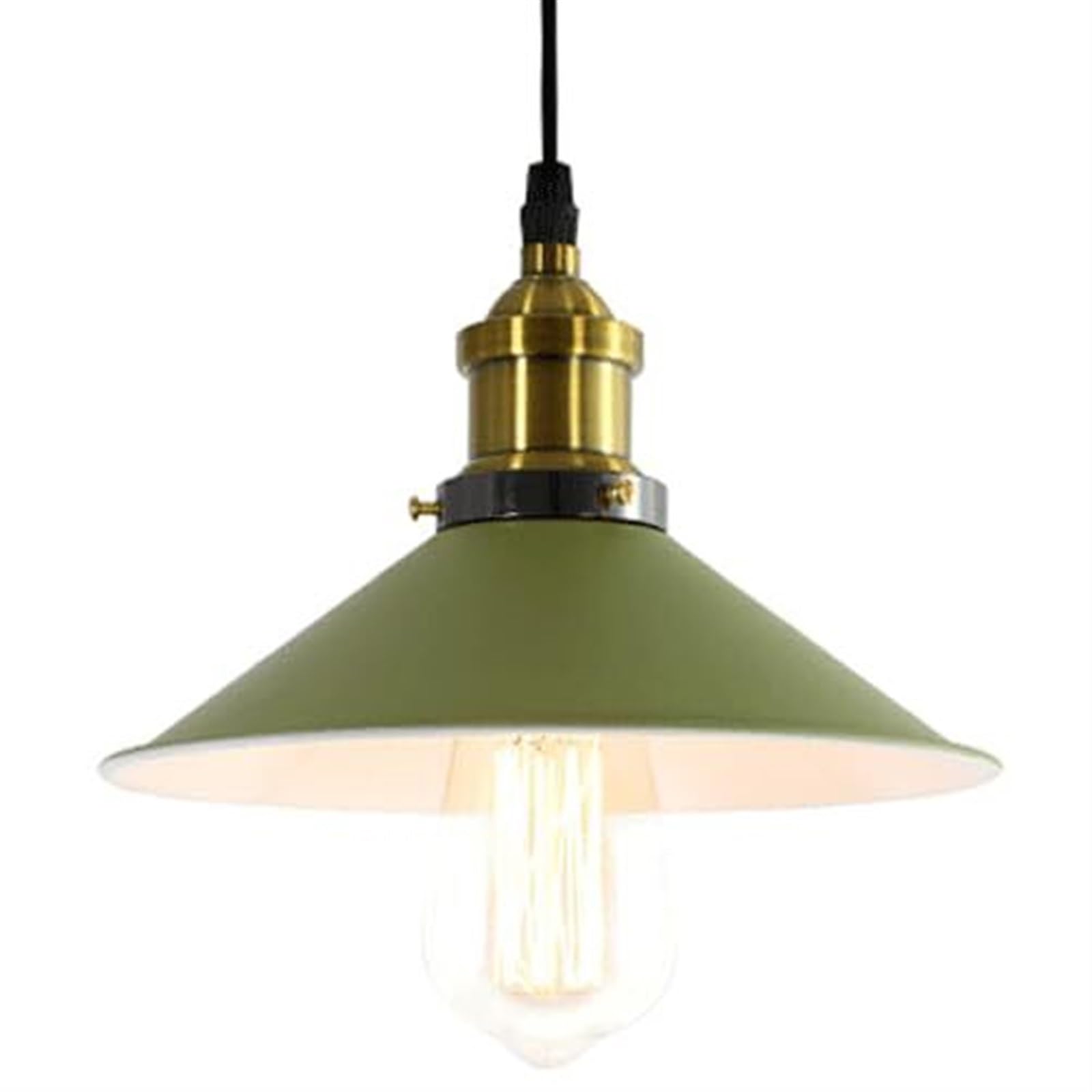 HXYSXHJUO Nordic Industrial Trumpet-Shaped Wrought Iron Pendant Light - E27 Ceiling Chandelier for Balcony & Bar Décor(White)