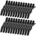 24 Pezzi Fermagli per Parrucchiere,Fermagli Capelli Professionali,Coccodrillo Pinza in Plastica,Clip per lo Styling Antiscivolo (Nero)