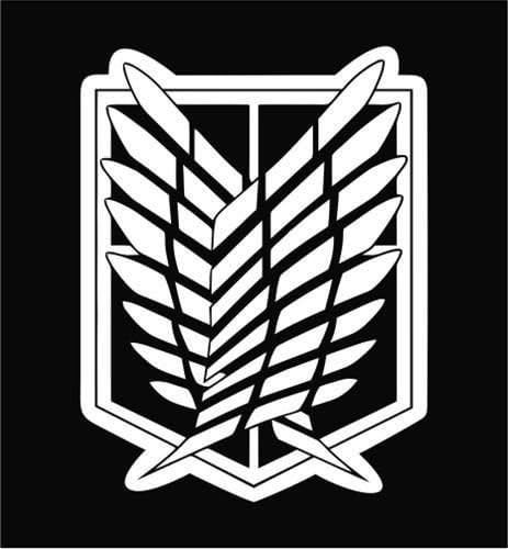 Amazon Com Attack On Titan Anime Wing 5 5 Logo Decal Sticker For Laptop Car Window Tablet Skateboard White Color Electronics