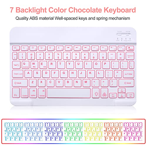 Galaxy Tab A8 10.5" Keyboard Case 2022, Fogari 7 Colors Backlit Detachable Bluetooth Keyboard Slim Folio Smart Cover For Samsung Galaxy Tab A8 10.5 Inch - Rose Gold #TOP2