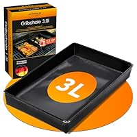 Durandal Grillschale für den Grill und Backofen - Grillmatte für Gasgrill & Holzkohlegrills mit Antihaftbeschichtung - Barbecue schale einfache Reinigung - Grill zubehör - Grillpfannchen - Grillpfanne