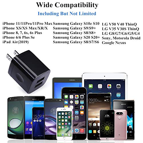 Charger Box, Charging Cube 5 Pack, Dual USB Wall Charger 5V 2A Power Adapter Charger Block Brick Outlet Plug for iPhone 15 14 13 12 11 X, iPad, Samsung Galaxy S23 FE A53 A15 A13 A25 A23 S22 S21 FE S20