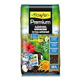 Flower - Sustrato Universal Premium 10 L | Tierra para Plantas Interior y Exterior | con Perlita y Fibra de Coco | Óptimo Drenaje, Enraizado y Aireación