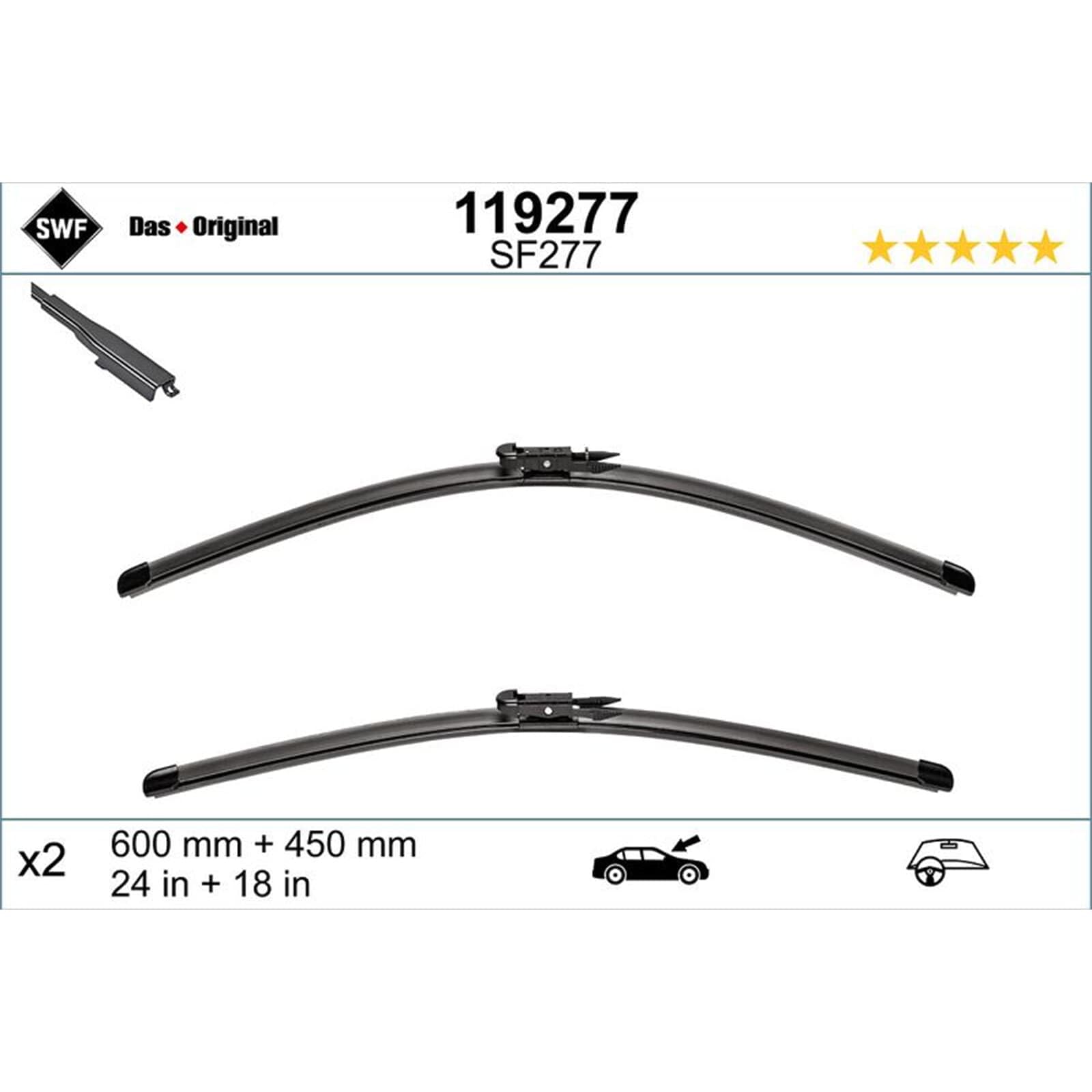 Valeo SWF Das Original Set Silecek Seti Bmw 4 Serisi F36 (2014-2020) (600+450 MM) 119277