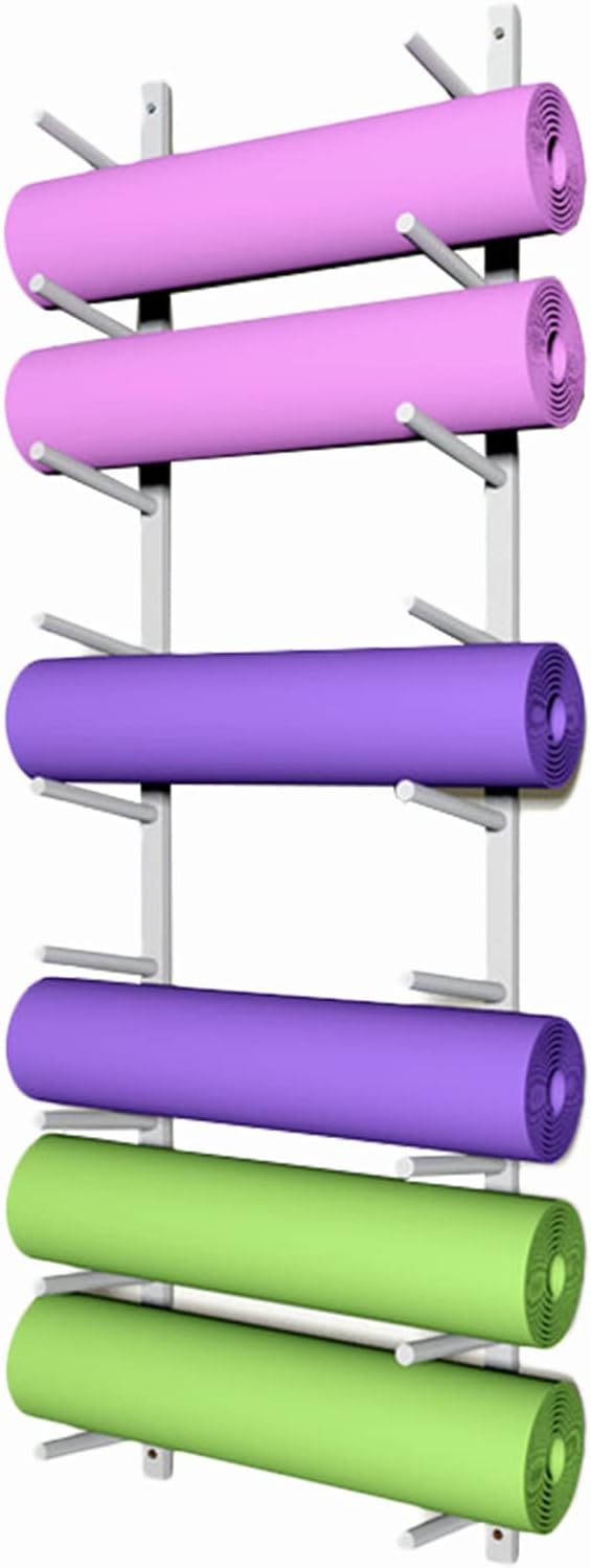Amazon.com: MHJKHG Wall Mount Yoga Mat Rack - Heavy Duty Yoga Mats Wall ...