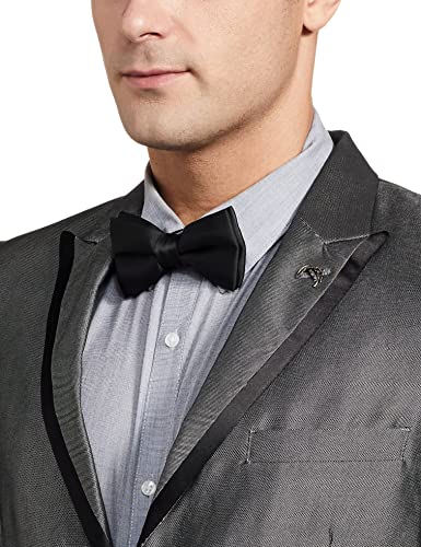 Image of Raymond Polyester Blend Men's Full Sleeve Slim FIT Medium Grey Formal Suit