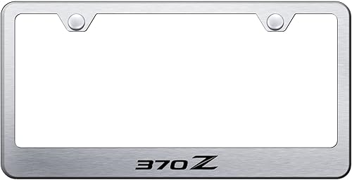 Miniatura 6 de Au-TOMOTIVE GOLD Marco de matrícula de acero inoxidable con logotipo grabado láser para Nissan 370Z (negro resistente)