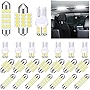 24 Pieces Dome Light LED Car Bulb Kit Set T10 31 mm 42 mm LED Festoon Bulbs Interior LED Interior Replacement Bulbs for Car Map Door Courtesy(White)