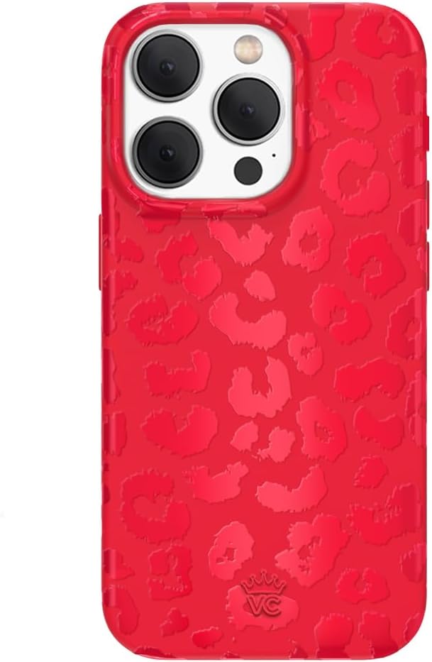 VELVET CAVIAR for iPhone 15 Pro Case - Compatible with MagSafe - 10ft Drop Tested - Red Leopard Animal Print