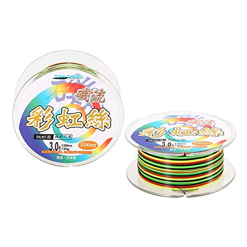DECDEAL Linhas de pesca coloridas 1M 1 Linhas de pesca de cor 100m Linha de pesca trançada