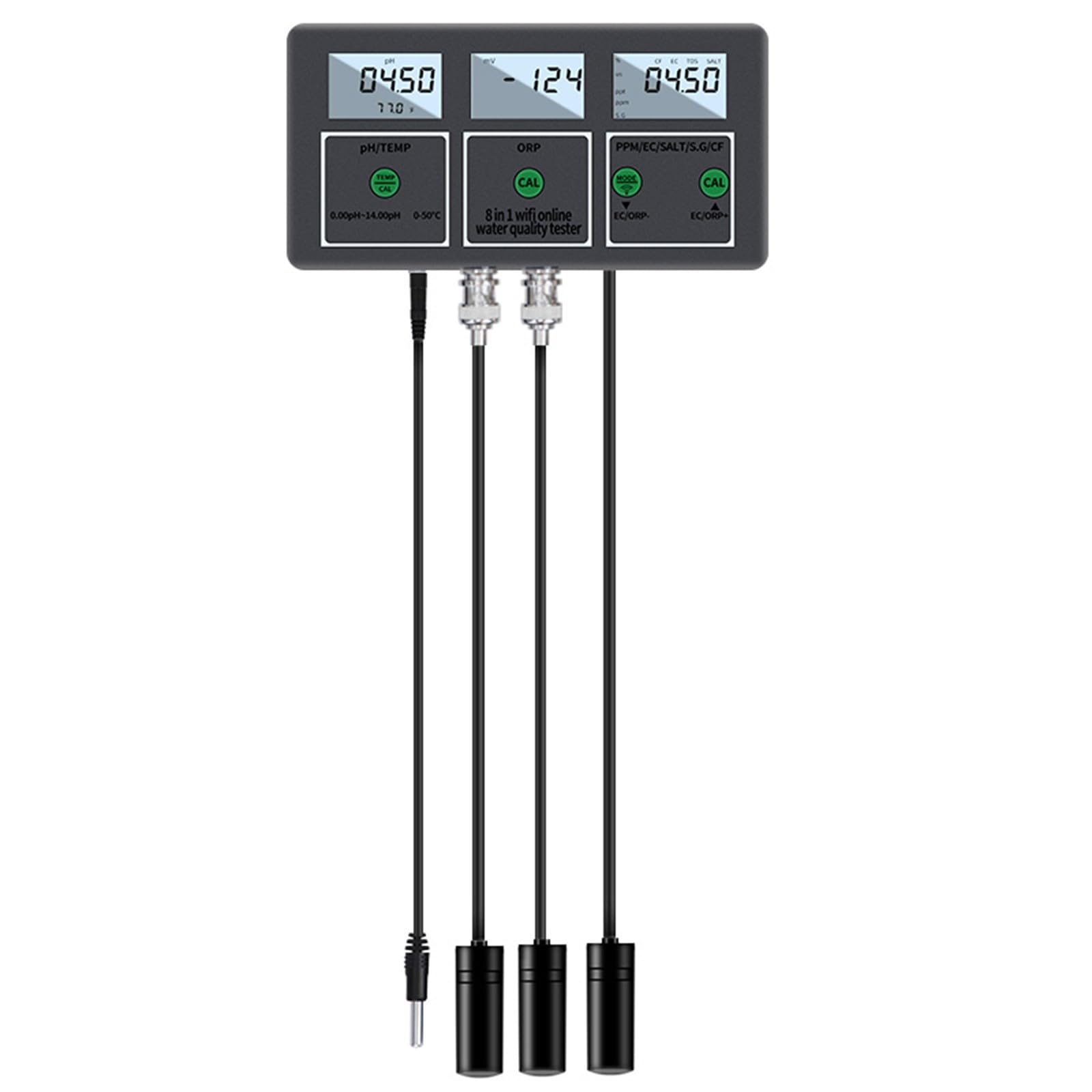 Controllo completo dell'acqua 8 Parametri Test con connessione WiFi per una rapida salinità Legge il misuratore di temperatura della salinità dell'acqua piccola