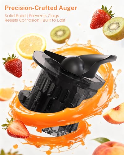 Image of Kndko Cold Press Juicer with 4.35 inch Wide Feed Chute, Slow Masticating Machine Fit Whole Fruits & Vegetables, High Juice Yield, Stainless Steel Juicer Machine with Large Auger, Easy to Clean