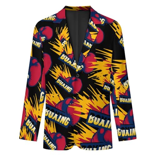 Boxing Men's Slim Suit Long-Sleeve Prom Tuxedo Classic Two Button Business Jacket4