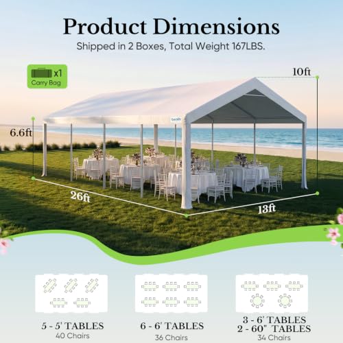 Image of Quictent Premium 10x30 Heavy Duty Party Tent with Storage Bags