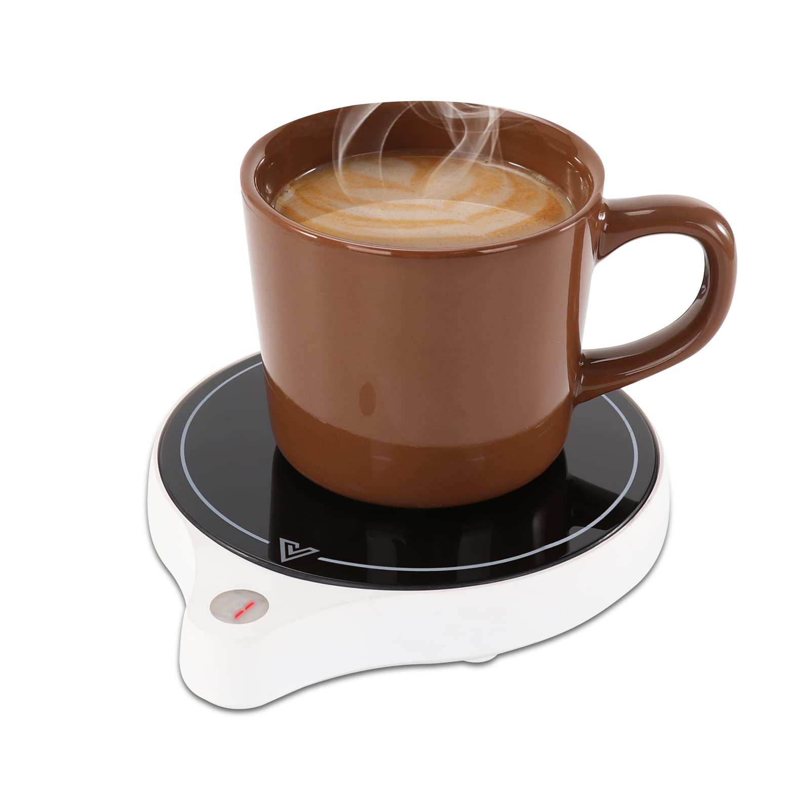 Calentador de taza de café para escritorio (hasta 222 °F), 5 niveles de temperatura y 8 horas de apagado automático calentador de taza para calentar y calentar café, etc. (sin taza) (RD01, blanco)