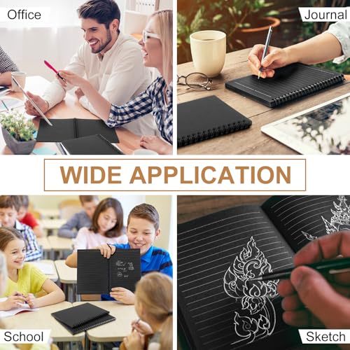 Image of Yahenda 2 Pcs Spiral Notebooks,1 Subject,Wide Ruled, Black Inner Pages