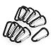 uxcell 10 Pcs Black D Shaped Aluminum Alloy Snap Clip Fishing Key Chain Carabiner Hook