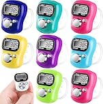 LCD display digital finger tally counter clicker, Mini Digital row counter, Finger Hand Tally Counter Counting, Knit Counter, Colorful Tasbeeh Counter for Goods Counting, Recording 1pcs (Purple)