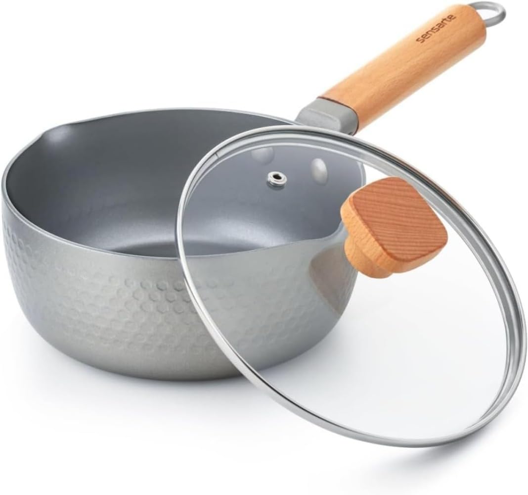 Amazon｜雪平鍋 焦げ付かない ガラス鍋蓋付 き片手鍋 行平鍋 IH対応