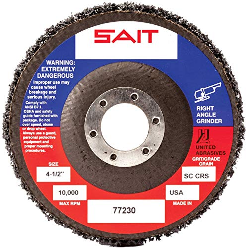 United Abrasives SAIT 77230 4-1/2x1/2x7/8 Sait-Strip Type 27 Non-Woven Surface Prep Blending Discs, 4 pack