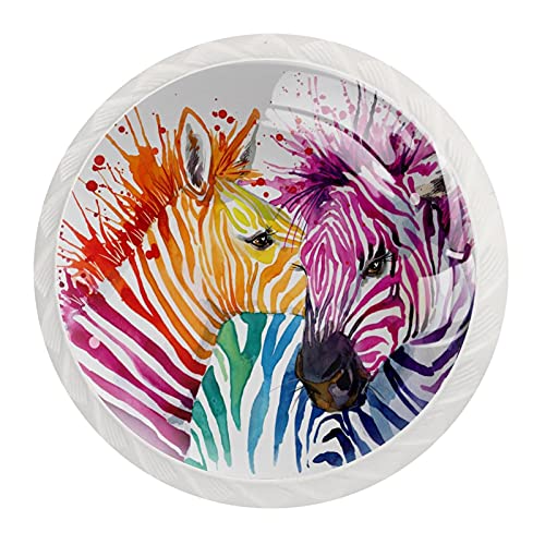 Boutons décoratifs aquarelle zèbre pour une commode au design remarquable