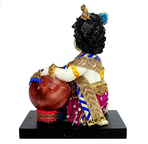 Estatua de Krishna talla a mano de resina 7.5 pulgadas miniatura 4
