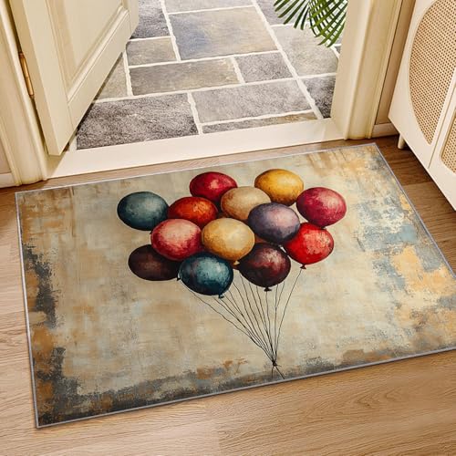 Tapis plusieurs ballons rectangulaire multicolore 60x90 cm rouge