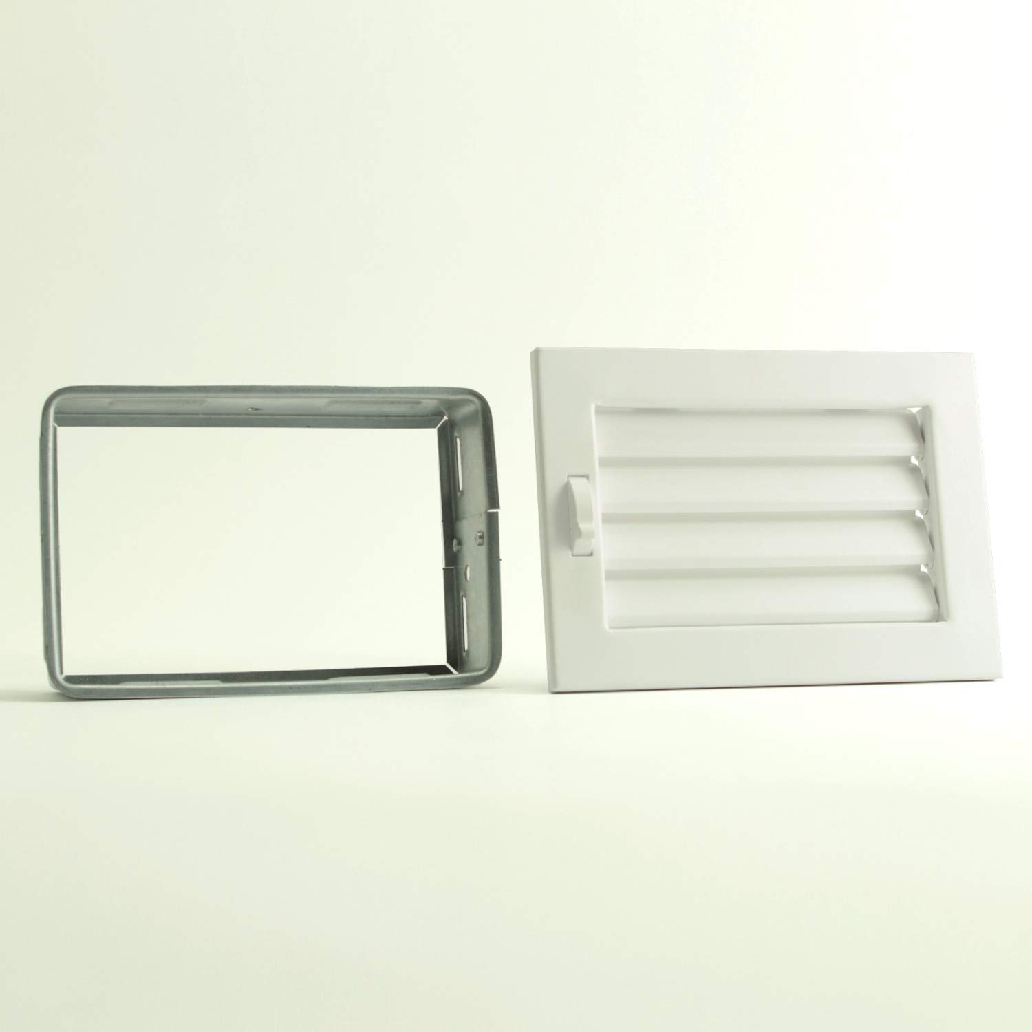 Rejilla de ventilación New Model 24 x 17 cm, blanca, diámetro 100 cm, ajustable con persiana para chimenea