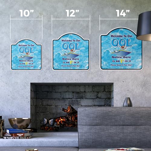 Letrero plástico 12x12 pulgadas SignMission para piscina miniatura 2