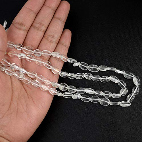 Image of Natural Oval Crystal Beads Mala Necklace Collection for Men & Women, Reiki Energized Gemstone Jewellery for Meditation, Mindful Living, Spiritual Decor & Everyday Fashion Styling
