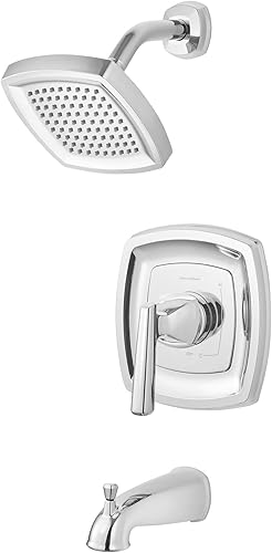American Standard TU018508.002 Edgemere - Kit de grifo de bañera y ducha con cabezal de ducha y cartucho de ahorro de agua, 1.8 GPM, cromo pulido