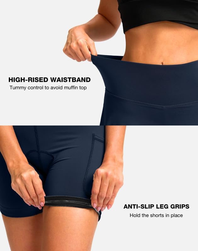 Women's Cycling Skirts 4D Padded Bike Shorts with Pockets High Waist Biking Skort for Road Mountain Bicycle Riding - Image 5