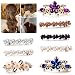 Minimalism CZ White Pearl Hair Clips Decorative Champagne brown CZ Crystal Hair Barrettes Bridal Hair Pins Bridal Hair Clip Handmade Hair Accessories for Teens Girls Women with Hair Styling (Mix)