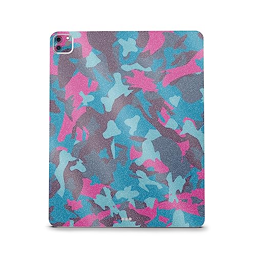 Image of MightySkins Carbon Fiber Skin Compatible with Apple iPad Pro 12.9 inch M2 6th Gen (2022) Full Wrap Kit - Cool Blue Pink Camo | Protective, Durable Textured Carbon Fiber Finish | Made in The USA