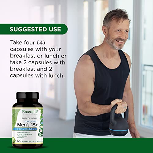 Emerald Labs Men's 45+ 4-Daily Multi - Multivitamin With Coq10, Saw Palmetto, And Extra Lycopene Supporting Healthy Heart, Strong Bones, And Immune Health - 120 Vegetable Capsules #TOP4
