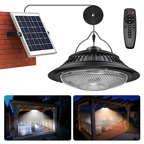 UPONUN Solar Pendant Light Motion Sensor, 5 Work Modes for Shed Barn Gazebo