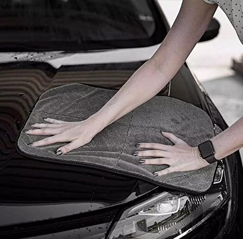 microfiber car cleaning cloth microfibre towel upgraded 1200gsm ultra -thick car drying towel microfiber cloth for car and home polishing washing and detailing 16x16 (grey)(40x40cm) |(1 pack)